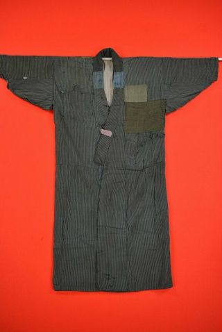 Xj48/750 Vintage Japanese Kimono Cotton Antique Boro Noragi Sumizome Shima