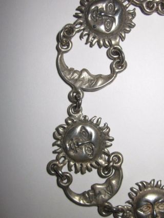 Vintage Sterling Silver Sun And Moon Bracelet Very Unusual