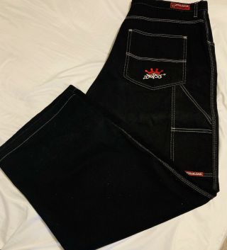 Vintage Jnco Carpenter Jeans Size 38 X 32 Black Skater Wear Wide Leg Baggy