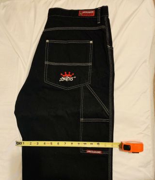 Vintage JNCO Carpenter Jeans Size 38 x 32 Black Skater Wear Wide Leg Baggy 3