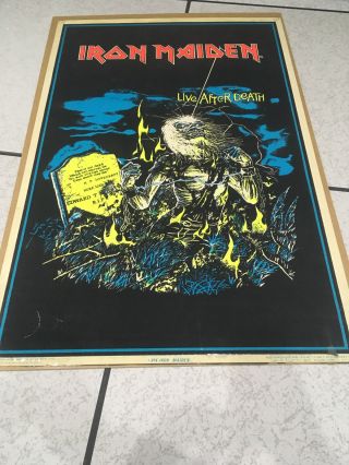 Vintage Iron Maiden Velvet Blacklight Poster 