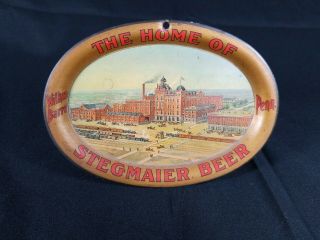 Vintage Stegmaier Beer - Brewing Metal Tip Tray Wilkes - Barre Pa Brewery Scene