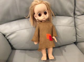Vintage 1965 Hasbro Little Miss No Name Doll Burlap Dress Panties And Tear