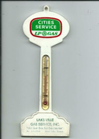 Rare Pole Sign Thermometer,  Cities Service Lp Gas - Silver Lake,  Kansas