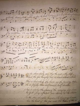 RARE 1821 MUSICAL MANUSCRIPT BY OLIVER SHAW (1779 - 1848) STAR SPANGLED BANNER 2