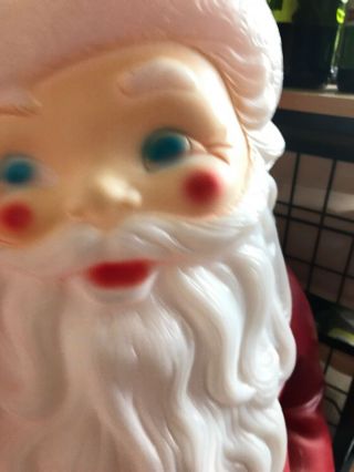 Vintage Blow Mold Santa Claus Waving Mittens 41” Empire Plastics Light Up 4