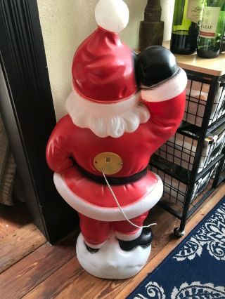 Vintage Blow Mold Santa Claus Waving Mittens 41” Empire Plastics Light Up 5