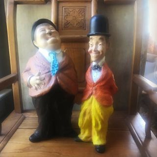 Vintage 1971 Stan Laurel & Oliver Hardy 15” Figures Statue Universal Studios
