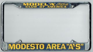 Nos Modesto California Model A Ford Club Of America Vintage License Plate Frame