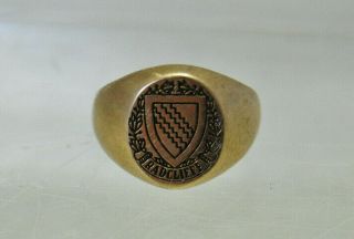 Vtg Radcliffe College Ladies 10k Gold Class Ring 5.  4 Grams Not Scrap Harvard