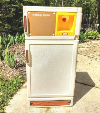 1980s Vtg Little Tikes Kitchen Refrigerator Fridge W/ 2 Shelves Water Child Size