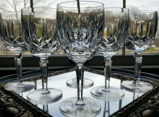 (6) Vintage Waterford Crystal Kildare Water Goblets 7 "
