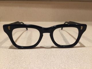 Vintage Marine Usa Eyeglass Frame - Black Plastic