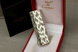 Lighter Cartier Vendome - Solid Silver 925 - Rare Finishing - 70 