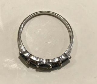 Vintage 18K White Gold Sapphire and Diamond Ring Band. 6