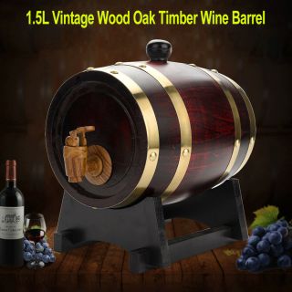 1.  5L/3L/5L/10L Vintage Wood Oak Wine Barrel Beer Whiskey Rum Brewing Port Kegs F 2