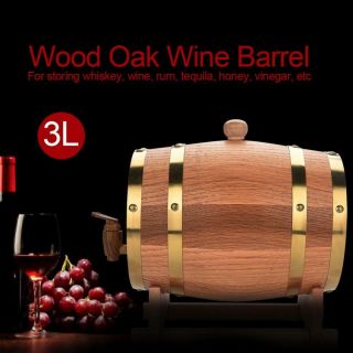 1.  5L/3L/5L/10L Vintage Wood Oak Wine Barrel Beer Whiskey Rum Brewing Port Kegs F 3
