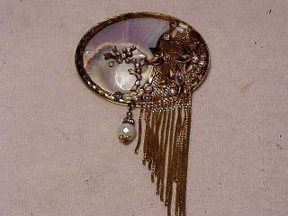 Vintage Marena Pin Brooch Pendant Hand Made In Germany Gold Tone