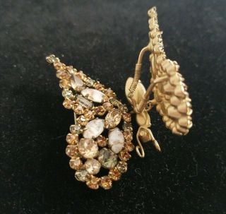 Vintage TREMBLER Butterfly Brooch rare htf no missing stones unsigned Schreiner 3