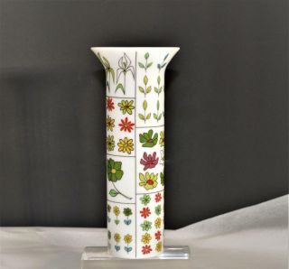 Vintage Rosenthal Germany Art Porcelain Vase Pucci Baumann Flower Piemonte 7.  5 "