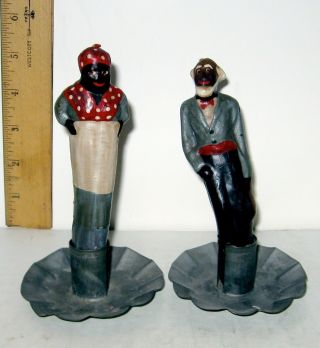 VINTAGE Black Americana Wax Candles - Aunt Jemima and Uncle Mose RARE 2