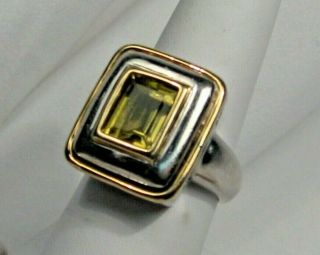Designer Otc Italy Sterling Silver - 18k Gold Ring Size 8,  12.  2g.