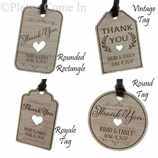 Mini Personalized Laser Engraved Formica Wedding Favor Tags/thank You Tags
