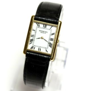 Vintage Raymond Weil Geneve 5767 18k Gold Electroplated Swiss Wristwatch Watch