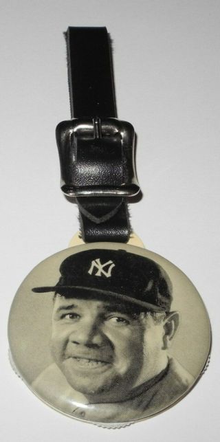 Rare 1935 Baseball Quaker Oats Scorer Babe Ruth York Yankees Pin Watch Fob