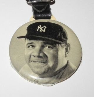 RARE 1935 Baseball Quaker Oats Scorer Babe Ruth York Yankees Pin Watch FOB 2