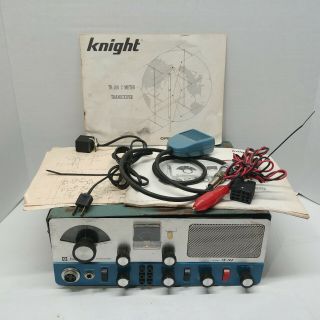 Vintage Knight Tr - 108 Tube 2 - Meter Transceiver W/ Manuals Cords Mic Cb Ham