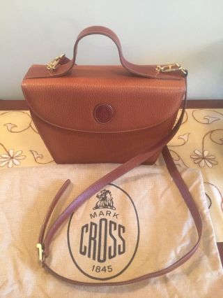 Authentic Mark Cross Chestnut Brown Leather Crossbody/shoulder Bag Vintage