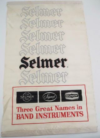 Vintage 1960s Selmer Paris Signet Bundy Store Advertising Banner Saxophone