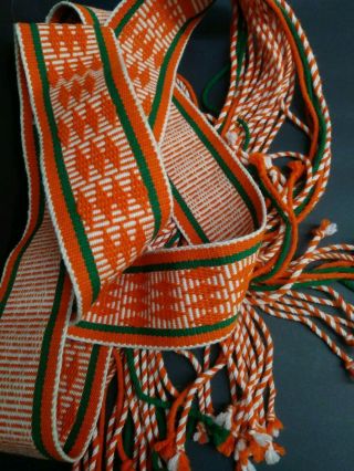Vintage Navajo Finger Weaving Sash Belt