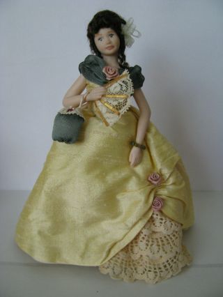 Ooak 1:12 Dollhouse Woman Lady Doll Figure By Parker Levi - Wigged & Dressed