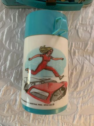 VINTAGE 1970 ' S ALADDIN THE BIONIC WOMAN METAL LUNCHBOX THERMOS 5