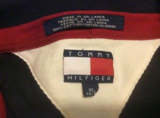 Vintage 1990s Tommy Hilfiger Block Flag Long Sleeve Polo Spell Out XL Shirt 3