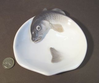 Rare Royal Copenhagen Porcelain 619 Figural Fish Dish Trinket Tray 1st Quality