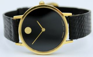 Vintage Movado Museum Watch Gold Plated Men 