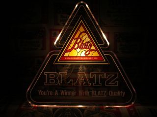 Vtg 1983 Blatz Beer Edge Light Motion Sign Pool Rack Bar Light Pub Sign Wow