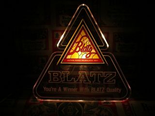 VTG 1983 BLATZ BEER EDGE LIGHT MOTION SIGN POOL RACK BAR LIGHT PUB SIGN WOW 6