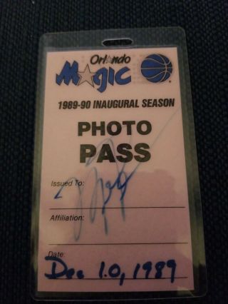 Michael Jordan Autograph Press Photo Pass - Rare Item