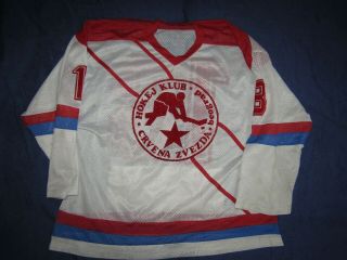 Red Star Belgrade,  Crvena Zvezda,  Vintage Match Worn Hockey Jersey,  Serbia
