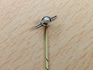 Antique Art Deco 15ct Gold & Seed Pearl Stick Pin 1920