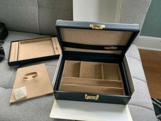 Ultra Rare 1970’s Rolex Dark Blue Jewelry Presentation Box W/ Key