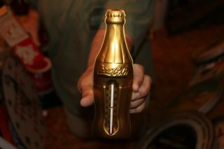 Vintage 1950 ' s Coca Cola Soda Pop Bottle Metal Thermometer Sign W/Box 3