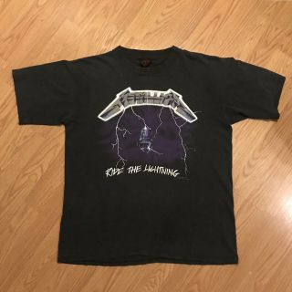 Vintage 1989 Metallica Ride The Lightning Tour T - Shirt Size L.