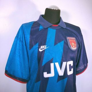 Dennis BERGKAMP 10 Arsenal Vintage Nike Away Football Shirt Jersey 1995/96 (L) 5
