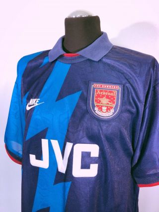 Dennis BERGKAMP 10 Arsenal Vintage Nike Away Football Shirt Jersey 1995/96 (L) 6