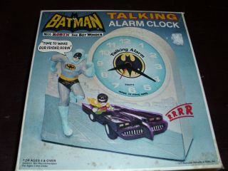 Vintage Batman Robin Talking Alarm Clock Superfriend Rare Justice League Mib1977